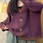 Women Artsy Autumn Colorblock Knit Cardigan Sweater Coat