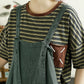 Plus Size Women Retro Solid 100%Linen Loose Jumpsuit