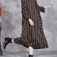 Women Autumn Artsy Stripe Colorblock Hooded Knit Dress