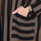 Women Autumn Artsy Stripe Colorblock Hooded Knit Dress