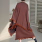 Women Fashion Colorblock Tassel Wool Knit Cardigan Shawl