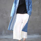 Women Autumn Casual Solid Pocket Denim Robe Coat