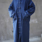 Women Autumn Casual Solid Pocket Denim Robe Coat