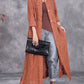 Women Autumn Artsy Embroidery Knitted Long Cardigan Coat