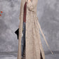 Women Autumn Artsy Embroidery Knitted Long Cardigan Coat