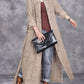 Women Autumn Artsy Embroidery Knitted Long Cardigan Coat