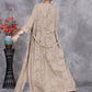 Women Autumn Artsy Embroidery Knitted Long Cardigan Coat