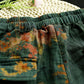 Women Autumn Flower Spliced Cotton Linen Harem Pants