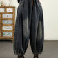 Women Autumn Vintage Denim Loose Harem Pants