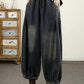 Women Autumn Vintage Denim Loose Harem Pants