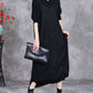 Women Autumn Artsy Colorblock V-neck Knit Dress