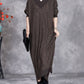 Women Autumn Artsy Colorblock V-neck Knit Dress