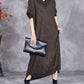 Women Autumn Artsy Colorblock V-neck Knit Dress