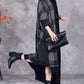 Women Autumn Artsy Plaid Irregular Spliced Knit Dress