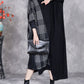 Women Autumn Artsy Plaid Irregular Spliced Knit Dress