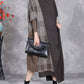 Women Autumn Artsy Plaid Irregular Spliced Knit Dress