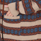 Women Autumn Artsy Stripe Knitted Hooded Cardigan Coat