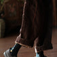 Women Autumn Vintage Solid Cotton Spliced Harem Pants