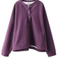 Women Autumn Pure Color Stand Collar Cotton Sweatshirt