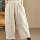 Women Autumn Retro Solid Corduroy Spliced Harem Pants