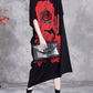 Women Autumn Flower Turtleneck Short Sleeve Knit Dress