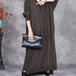 Women Autumn Artsy Cashmere Plaid Strap Knit Dress