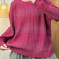 Women Autumn Casual  Colorblock O-Neck Knit Sweater