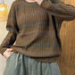 Women Autumn Casual  Colorblock O-Neck Knit Sweater