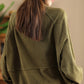 Women Retro Pure Color Stand Collar Pocket Cotton Coat