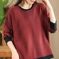 Women Casual Autumn Colorblock O-Neck Blouse