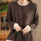 Women Casual Autumn Colorblock O-Neck Blouse