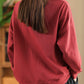 Women Autumn Flower Embroidery O-Neck Cotton Sweatshirt