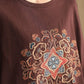 Women Autumn Flower Embroidery O-Neck Cotton Sweatshirt