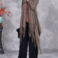 Women Autumn Artsy Stripe Knitted Tassel Cardigan Coat