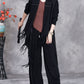 Women Autumn Artsy Stripe Knitted Tassel Cardigan Coat