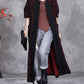 Women Artsy Autumn Flower Strap Cardigan Loose Coat