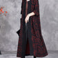 Women Artsy Autumn Flower Strap Cardigan Loose Coat