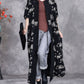 Women Artsy Autumn Flower Strap Cardigan Loose Coat