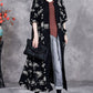 Women Artsy Autumn Flower Strap Cardigan Loose Coat