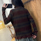 Women Casual Autumn Stripe Knit Turtleneck Sweater