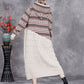 Women Autumn Artsy Spliced Knitted Hooded Dress