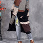 Women Autumn Artsy Colorblock Knitted V-Neck Cardigan Coat