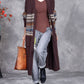 Women Autumn Artsy Flower Jacquard Knitted V-Neck Cardigan Coat