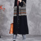 Women Autumn Artsy Flower Jacquard Knitted V-Neck Cardigan Coat