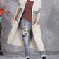 Women Autumn Artsy Flower Jacquard Knitted V-Neck Cardigan Coat