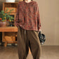 Women Autumn Retro Cotton Spliced Loose Solid Harem Pants