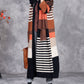 Women Autumn Artsy Colorblock Doll Collar Knit Cardigan Coat