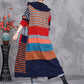 Women Autumn Artsy Colorblock Doll Collar Knit Cardigan Coat