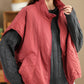 Women Retro Solid Stand Collar Cotton Vest Coat