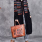 Women Autumn Artsy Stripe Hooded Knit Cardigan Coat